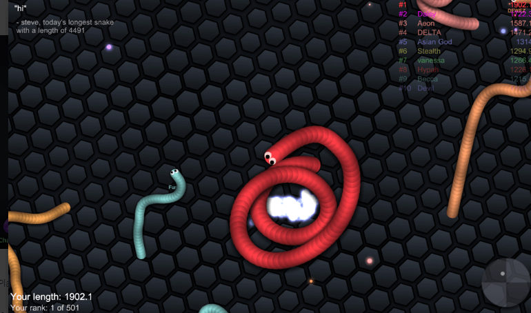 slither.io popular game