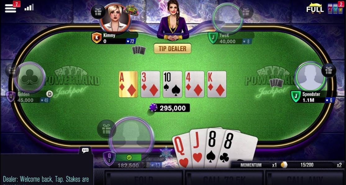Real-time WSOP poker gameplay