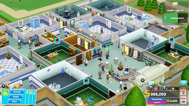Two Point Hospital rooms